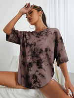 T-shirt ample à épaules tombantes tie - Vignette | URBAÏA