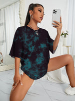 T-shirt ample à épaules tombantes tie - Vignette | URBAÏA