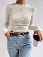 T-shirt en maille gaufrée - Vignette | URBAÏA