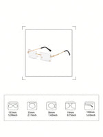 1 paire de vintage à monture carrée sans monture pour femmes, accessoires de plage, accessoires de plage flocon de neige pour femmes, , tenues femme automne-hiver, décontracté, affaires, cadeaux pour vacances d'été, plage, extérieur, voyage - Vignette | URBAÏA