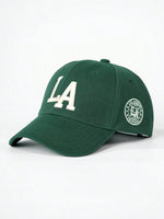 1 pièce Casquette de baseball LA brodée, chapeau à bord incurvé et doux offrant une protection contre le soleil pour l'extérieur, chapeau casual réglable pour le printemps, l'automne, les voyages, la plage et les vacances, convient aux hommes et aux femme - Vignette | URBAÏA