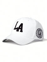 1 pièce Casquette de baseball LA brodée, chapeau à bord incurvé et doux offrant une protection contre le soleil pour l'extérieur, chapeau casual réglable pour le printemps, l'automne, les voyages, la plage et les vacances, convient aux hommes et aux femme - Vignette | URBAÏA