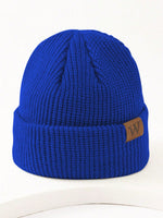 1 pièce Bonnet tricoté gris pour homme avec étiquette , tenue d'automne - Vignette | URBAÏA