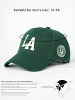 1 pièce Casquette de baseball LA brodée, chapeau à bord incurvé et doux offrant une protection contre le soleil pour l'extérieur, chapeau casual réglable pour le printemps, l'automne, les voyages, la plage et les vacances, convient aux hommes et aux femme - Vignette | URBAÏA