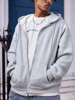 Sweat-Shirt à capuche unicolore décontracté - Vignette | URBAÏA