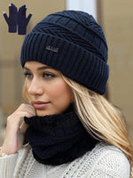 1 set Femme/Homme Chapeau tricoté de couleur unie, écharpe et gants assortis, doublure thermique chaude pour l'hiver, ensemble d'accessoires , idée de cadeau parfaite. Accessoires d'hiver, tenues d'hiver - Vignette | URBAÏA