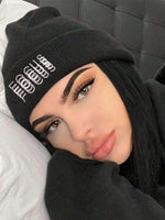 1 pièce Bonnet fourré avec broderie lettre NY, unisexe. Bonnets mous d'hiver pour usage quotidien, bonnet crâne tricoté pour l'extérieur pour hommes et femmes - Vignette | URBAÏA