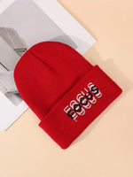 1 pièce Bonnet fourré avec broderie lettre NY, unisexe. Bonnets mous d'hiver pour usage quotidien, bonnet crâne tricoté pour l'extérieur pour hommes et femmes - Vignette | URBAÏA