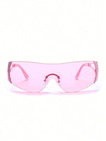 1 pièce Lunettes de mode au style futuriste avec grand cadre, style Y2K, pour l'été, la plage, les vacances, l'extérieur et les voyages - Vignette | URBAÏA