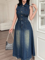 Robe chemise en jean DAZY - Vignette | URBAÏA