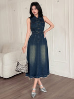 Robe chemise en jean DAZY - Vignette | URBAÏA