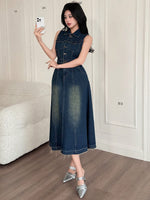 Robe chemise en jean DAZY - Vignette | URBAÏA