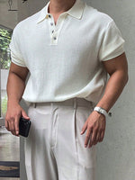 Polo tricoté à design ajouré - Vignette | URBAÏA