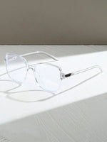 1 paire de lunettes à large monture rétro à la mode pour femmes, convenant à un usage quotidien, accessoire de lentille transparente pour ordinateur, lecture, jeux, télévision, téléphone portable - Vignette | URBAÏA