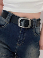 1 pièce Ceinture en jean noire décontractée et polyvalente pour femmes, convient comme cadeau pour la fête des mères et les anniversaires, pour l'été, l'école, l'automne et Halloween - Vignette | URBAÏA