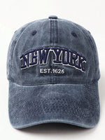 1 pièce Casquette de baseball lavée, réglable, unisexe avec broderie "NEW YORK", chapeau décontracté offrant une protection solaire - Vignette | URBAÏA