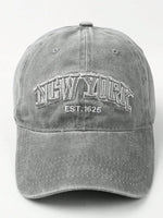 1 pièce Casquette de baseball lavée, réglable, unisexe avec broderie "NEW YORK", chapeau décontracté offrant une protection solaire - Vignette | URBAÏA