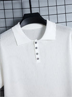 Polo tricoté à design ajouré - Vignette | URBAÏA