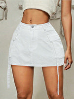 Mini-jupe moulante en jean - Vignette | URBAÏA