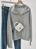 Sweat-shirt à capuche ample fendu - Vignette | URBAÏA