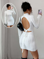 Elenzga Robe en tricot à col - Vignette | URBAÏA