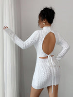 Elenzga Robe en tricot à col - Vignette | URBAÏA