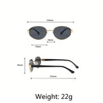 1 paire de lunettes de mode chic à petit cadre ovale rétro, accessoire élégant convenant à un usage quotidien - Vignette | URBAÏA