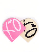 1 pièce Chapeau tricoté à motif jacquard lettres TiER NG pour hommes, style européen et américain, multicolore, en stock, automne/hiver, chaud et coupe-vent, bonnet de la Saint-Valentin pour tenue d'automne - Vignette | URBAÏA