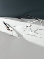 1 pièce Lunettes carrées sans monture décorées pour femmes, mode adaptée pour un usage quotidien, en vacances, aux festivals de musique, dans le style cowgirl occidental - Vignette | URBAÏA 