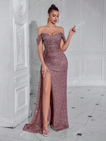 ADYCE Robe de soirée longue sexy - Vignette | URBAÏA 