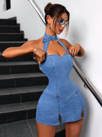 Robe d'été en denim SHEIN ICON - Vignette | URBAÏA 