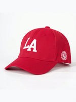 1 pièce Casquette de baseball LA brodée, chapeau à bord incurvé et doux offrant une protection contre le soleil pour l'extérieur, chapeau casual réglable pour le printemps, l'automne, les voyages, la plage et les vacances, convient aux hommes et aux femme - Vignette | URBAÏA 