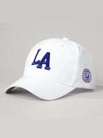 1 pièce Casquette de baseball LA brodée, chapeau à bord incurvé et doux offrant une protection contre le soleil pour l'extérieur, chapeau casual réglable pour le printemps, l'automne, les voyages, la plage et les vacances, convient aux hommes et aux femme - Vignette | URBAÏA 