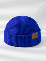 1 pièce Bonnet tricoté gris pour homme avec étiquette , tenue d'automne - Vignette | URBAÏA 