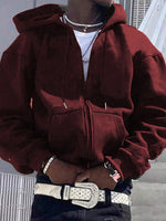 Sweat-Shirt à capuche unicolore décontracté - Vignette | URBAÏA 