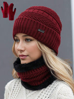 1 set Femme/Homme Chapeau tricoté de couleur unie, écharpe et gants assortis, doublure thermique chaude pour l'hiver, ensemble d'accessoires , idée de cadeau parfaite. Accessoires d'hiver, tenues d'hiver - Vignette | URBAÏA 