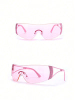 1 pièce Lunettes de mode au style futuriste avec grand cadre, style Y2K, pour l'été, la plage, les vacances, l'extérieur et les voyages - Vignette | URBAÏA 