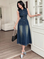 Robe chemise en jean DAZY - Vignette | URBAÏA 