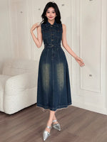 Robe chemise en jean DAZY - Vignette | URBAÏA 