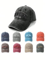 1 pièce Casquette de baseball lavée, réglable, unisexe avec broderie "NEW YORK", chapeau décontracté offrant une protection solaire - Vignette | URBAÏA 