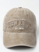 1 pièce Casquette de baseball lavée, réglable, unisexe avec broderie "NEW YORK", chapeau décontracté offrant une protection solaire - Vignette | URBAÏA 