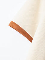 2 pièces Ensemble de sport pour homme, polo à manches courtes casual + pantalon long, tenue de sport à design patchwork mode - Vignette | URBAÏA 