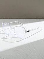 1 paire de lunettes à large monture rétro à la mode pour femmes, convenant à un usage quotidien, accessoire de lentille transparente pour ordinateur, lecture, jeux, télévision, téléphone portable - Vignette | URBAÏA 