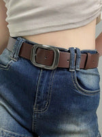 1 pièce Ceinture en jean noire décontractée et polyvalente pour femmes, convient comme cadeau pour la fête des mères et les anniversaires, pour l'été, l'école, l'automne et Halloween - Vignette | URBAÏA 