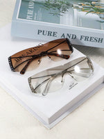 1 pièce Lunettes de mode au style futuriste avec grand cadre, style Y2K, pour l'été, la plage, les vacances, l'extérieur et les voyages - Vignette | URBAÏA 