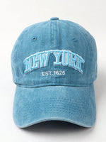 1 pièce Casquette de baseball lavée, réglable, unisexe avec broderie "NEW YORK", chapeau décontracté offrant une protection solaire - Vignette | URBAÏA 