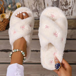 Mules brodées avec nœud - Vignette | URBAÏA 