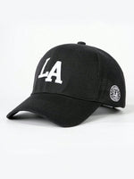 1 pièce Casquette de baseball LA brodée, chapeau à bord incurvé et doux offrant une protection contre le soleil pour l'extérieur, chapeau casual réglable pour le printemps, l'automne, les voyages, la plage et les vacances, convient aux hommes et aux femme - Vignette | URBAÏA 