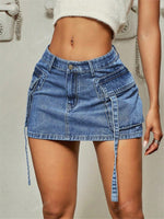 Mini-jupe moulante en jean - Vignette | URBAÏA 