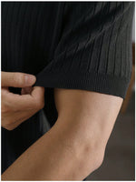 T-shirt à manches courtes côtelé - Vignette | URBAÏA 